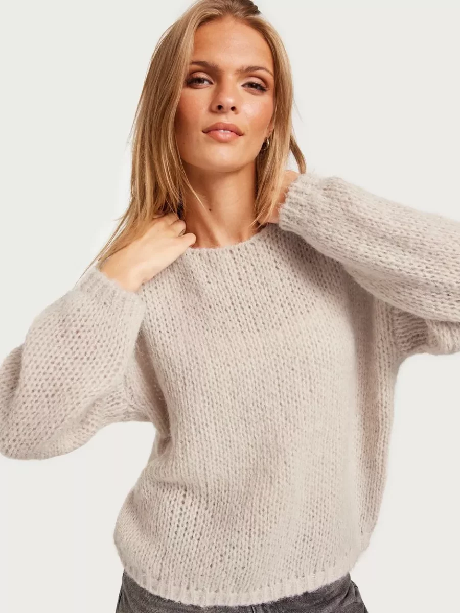 Only Knitted Sweater Grey for Women at Nelly GOOFASH