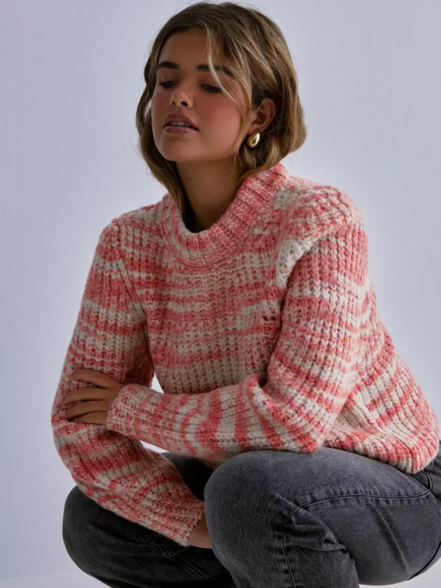 Only - Ladies Knitted Sweater in Pink by Nelly GOOFASH