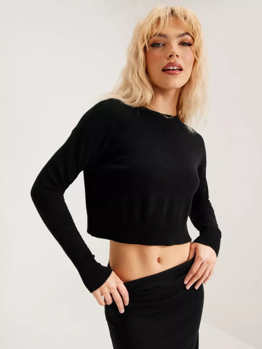 Only - Lady Knitted Sweater Black Nelly GOOFASH