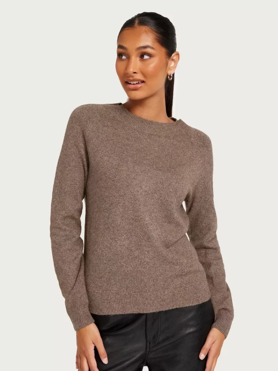 Only - Woman Knitted Sweater in Brown at Nelly GOOFASH