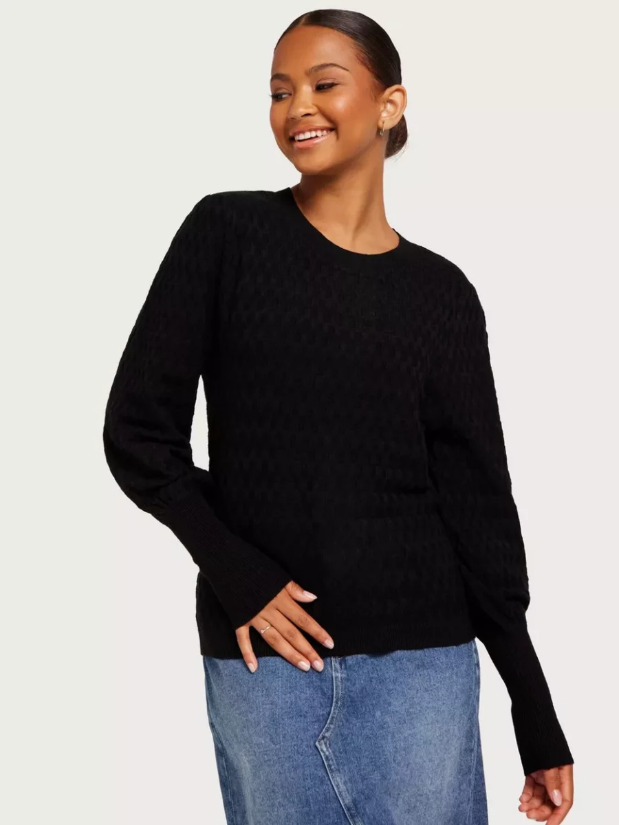 Only - Womens Knitted Sweater in Black from Nelly GOOFASH