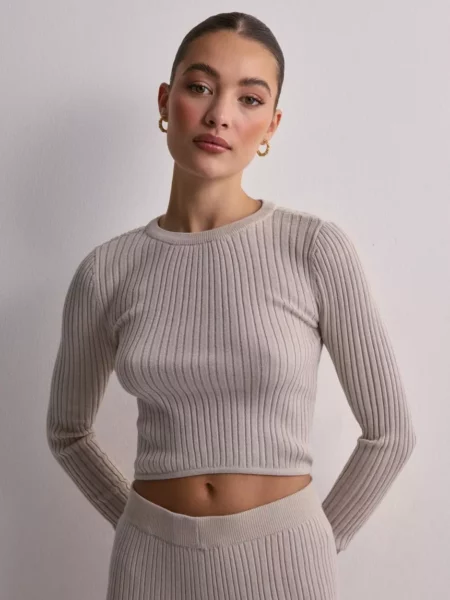 Only - Womens Knitted Sweater in Grey - Nelly GOOFASH