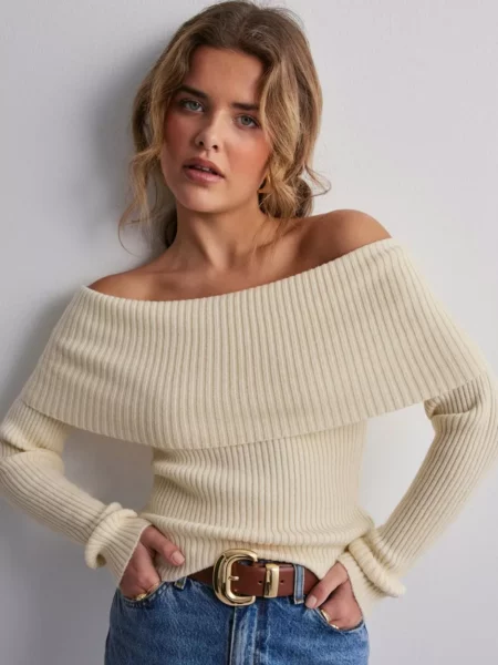 Only - Womens White Knitted Sweater from Nelly GOOFASH