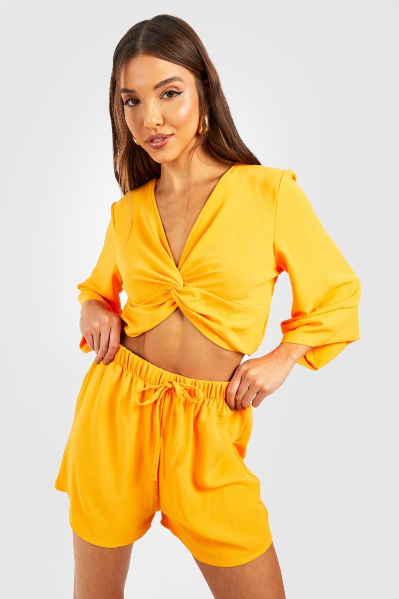 Orange Shorts for Women from Boohoo GOOFASH