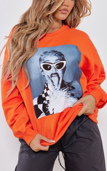 Orange Sweatshirt - Ladies - PrettyLittleThing GOOFASH
