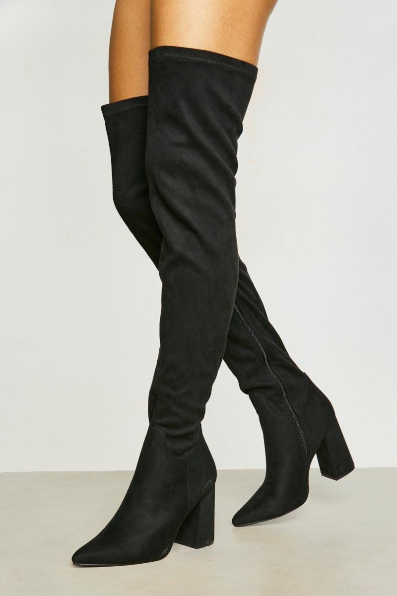 Overknee Boots Black for Women from Boohoo GOOFASH
