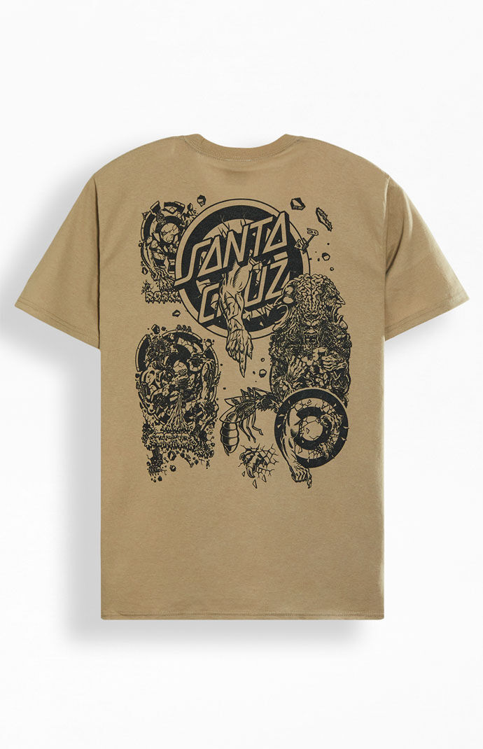 Pacsun - Brown - Gents T-Shirt - Santa Cruz GOOFASH