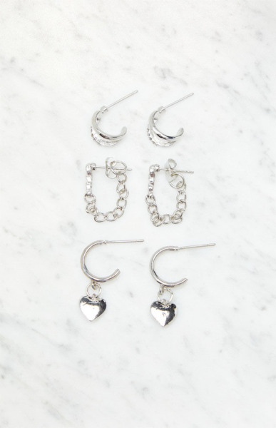Pacsun - Earrings in Silver by La Hearts GOOFASH