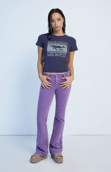 Pacsun Lady Bootcut Jeans in Purple GOOFASH