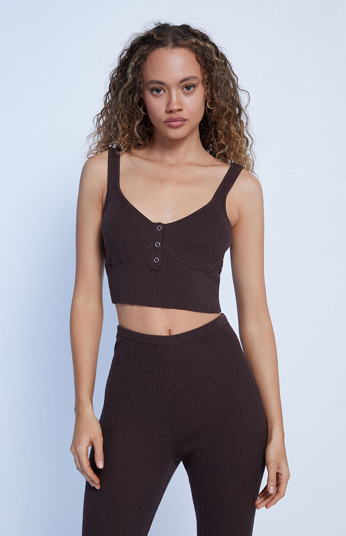 Pacsun Lady Tank Top in Brown from Rvca GOOFASH