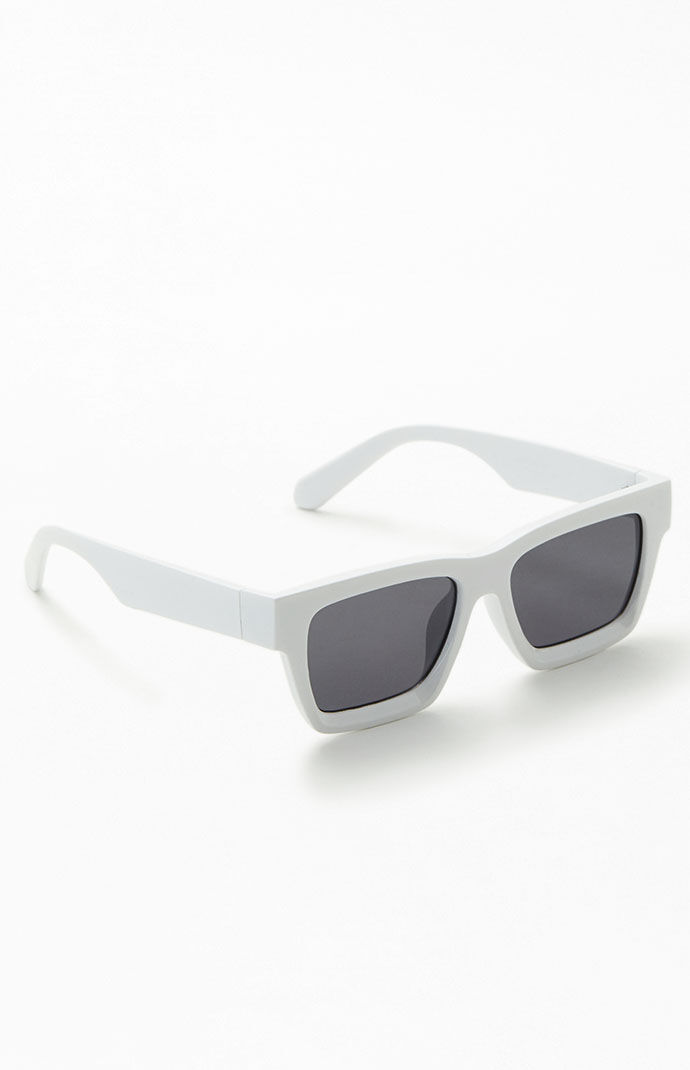 Pacsun Men Square Sunglasses in White GOOFASH