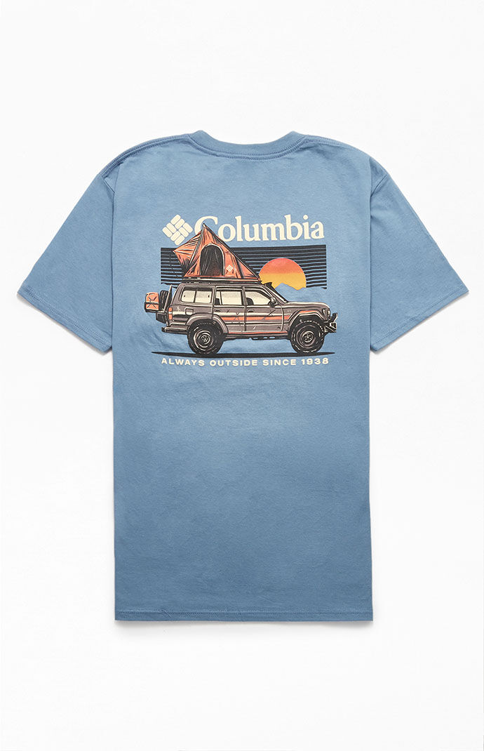 Pacsun - Men T-Shirt - Blue - Columbia GOOFASH