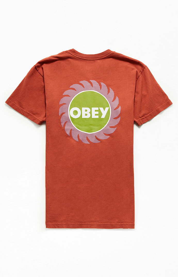 Pacsun - Mens Brown T-Shirt by Obey GOOFASH