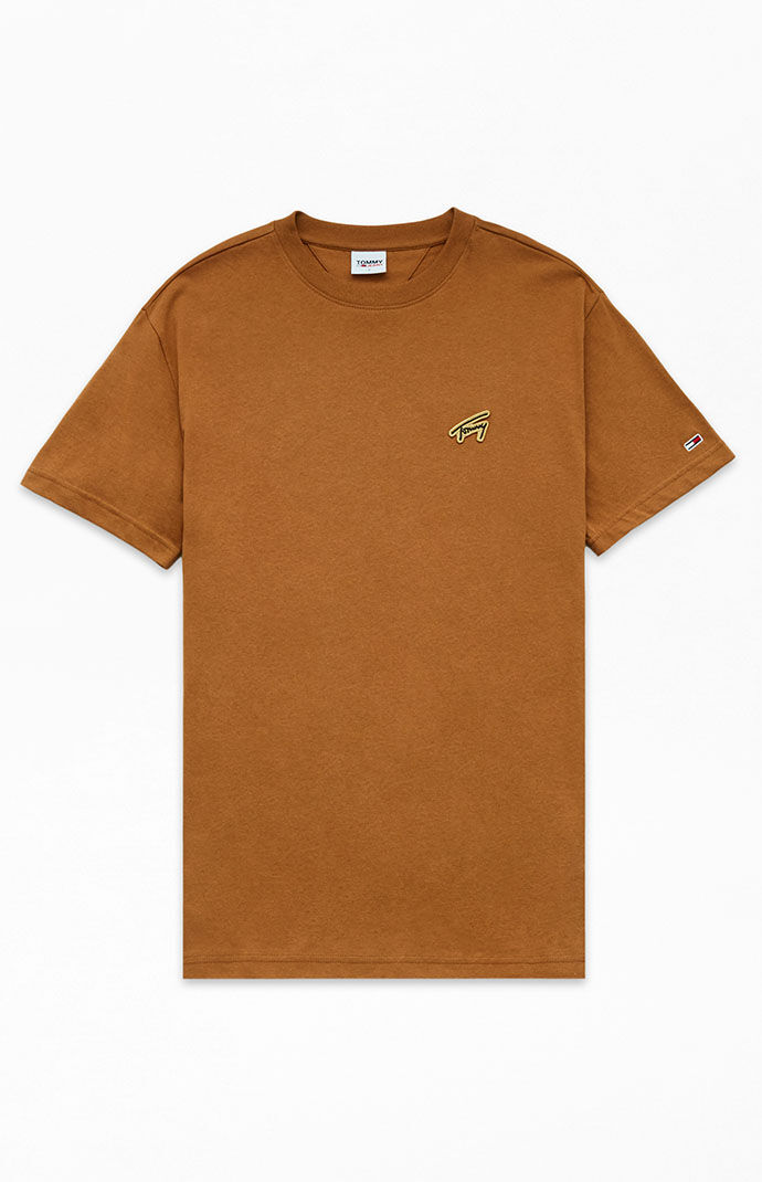 Pacsun Men's T-Shirt Brown by Tommy Hilfiger GOOFASH