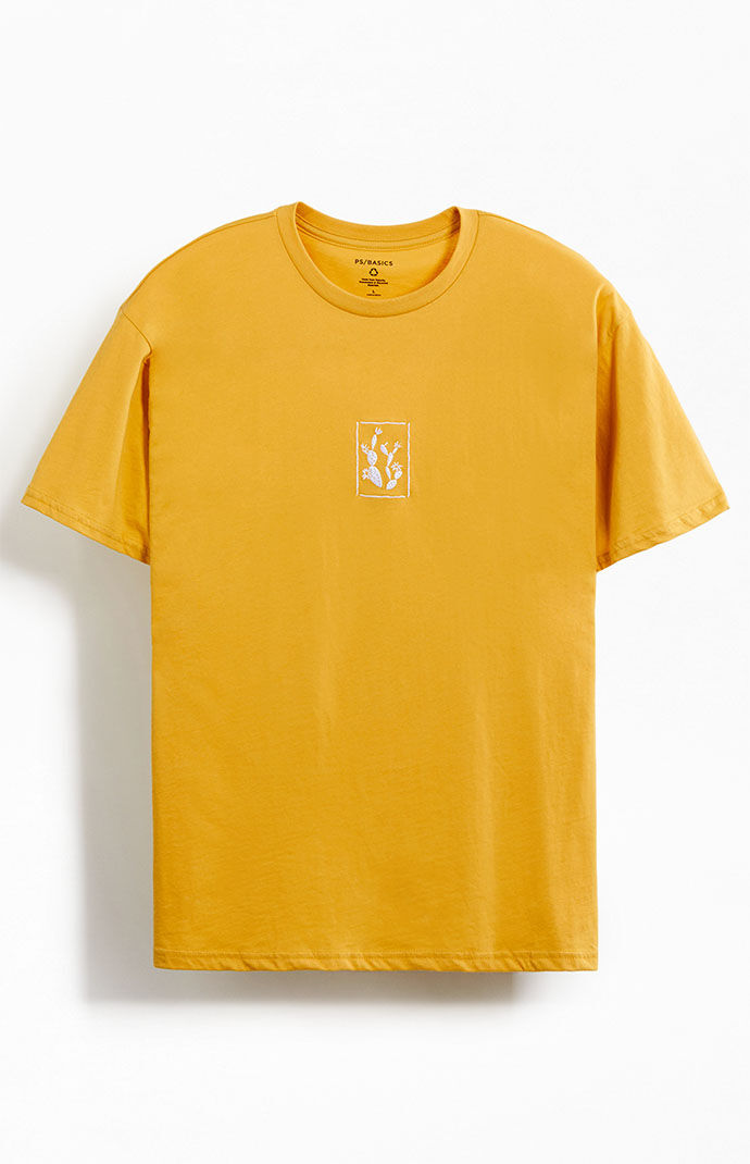 Pacsun - Men's T-Shirt in Gold - Ps Basics GOOFASH