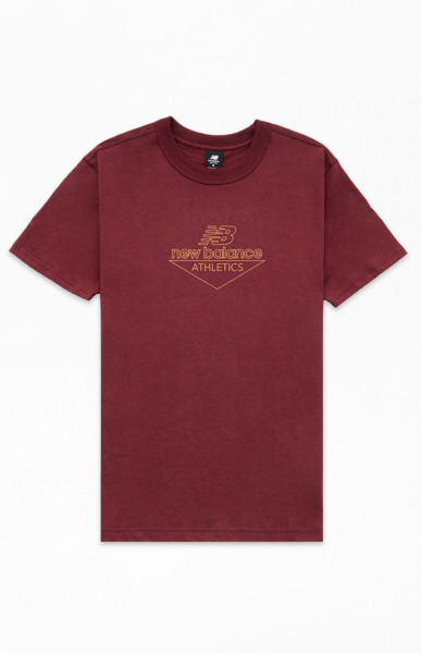 Pacsun - T-Shirt Burgundy - New Balance - Man GOOFASH