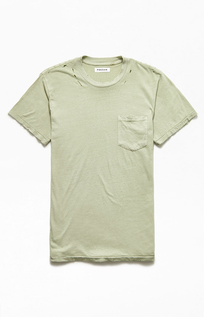 Pacsun - T-Shirt Green GOOFASH