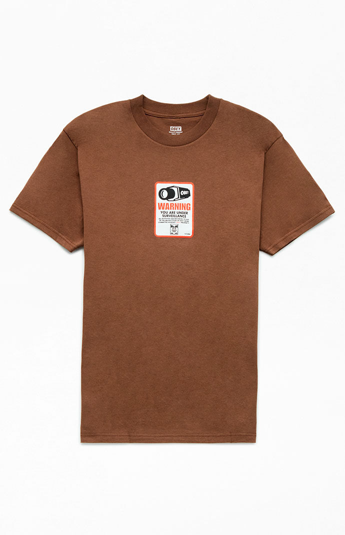 Pacsun - T-Shirt in Brown Obey Man GOOFASH