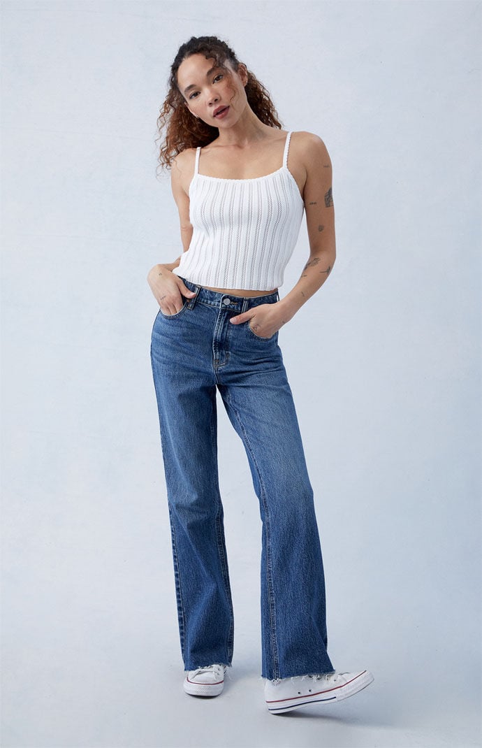 Pacsun Women Bootcut Jeans in Blue GOOFASH