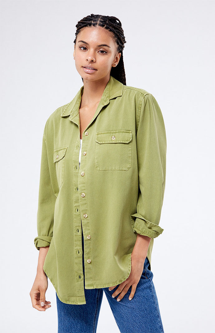 Pacsun - Womens Green T-Shirt GOOFASH