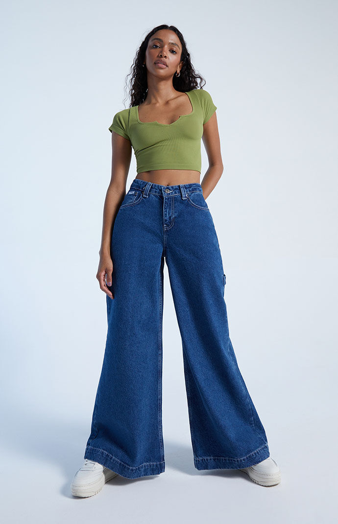Pacsun - Women's Wide Leg Jeans in Blue from The Ragged Priest GOOFASH