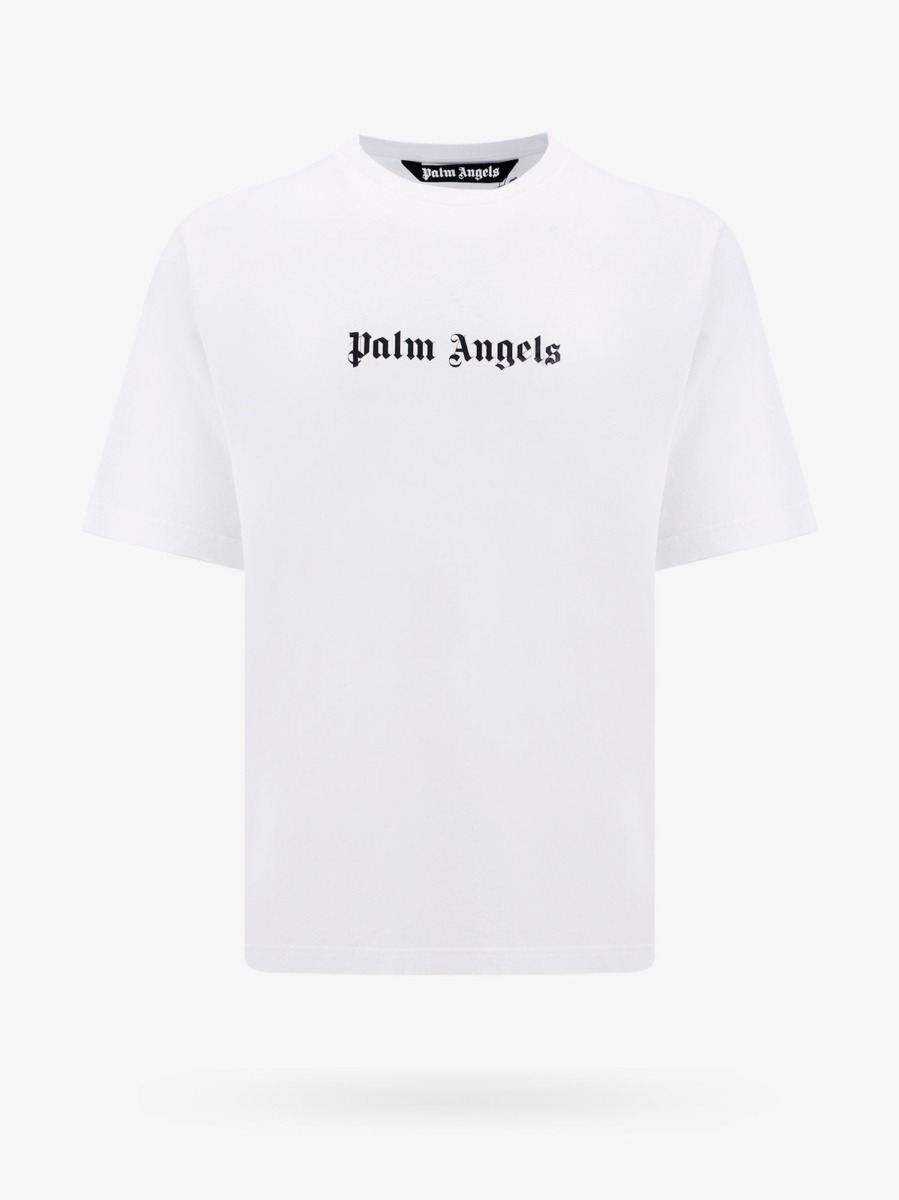 Palm Angels White T-Shirt by Nugnes GOOFASH