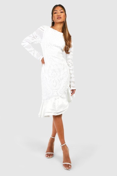 Party Dress White - Boohoo - Women GOOFASH