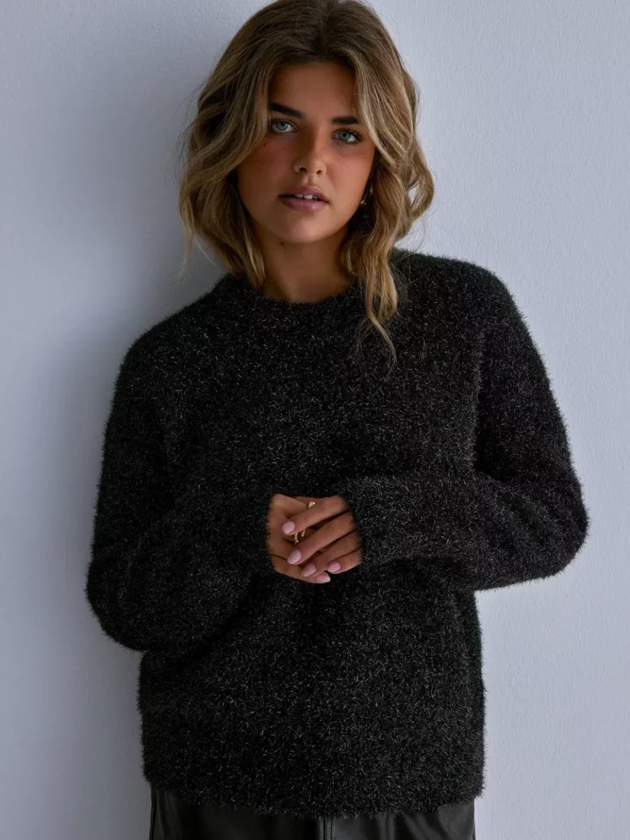 Pieces Lady Black Knitted Sweater at Nelly GOOFASH