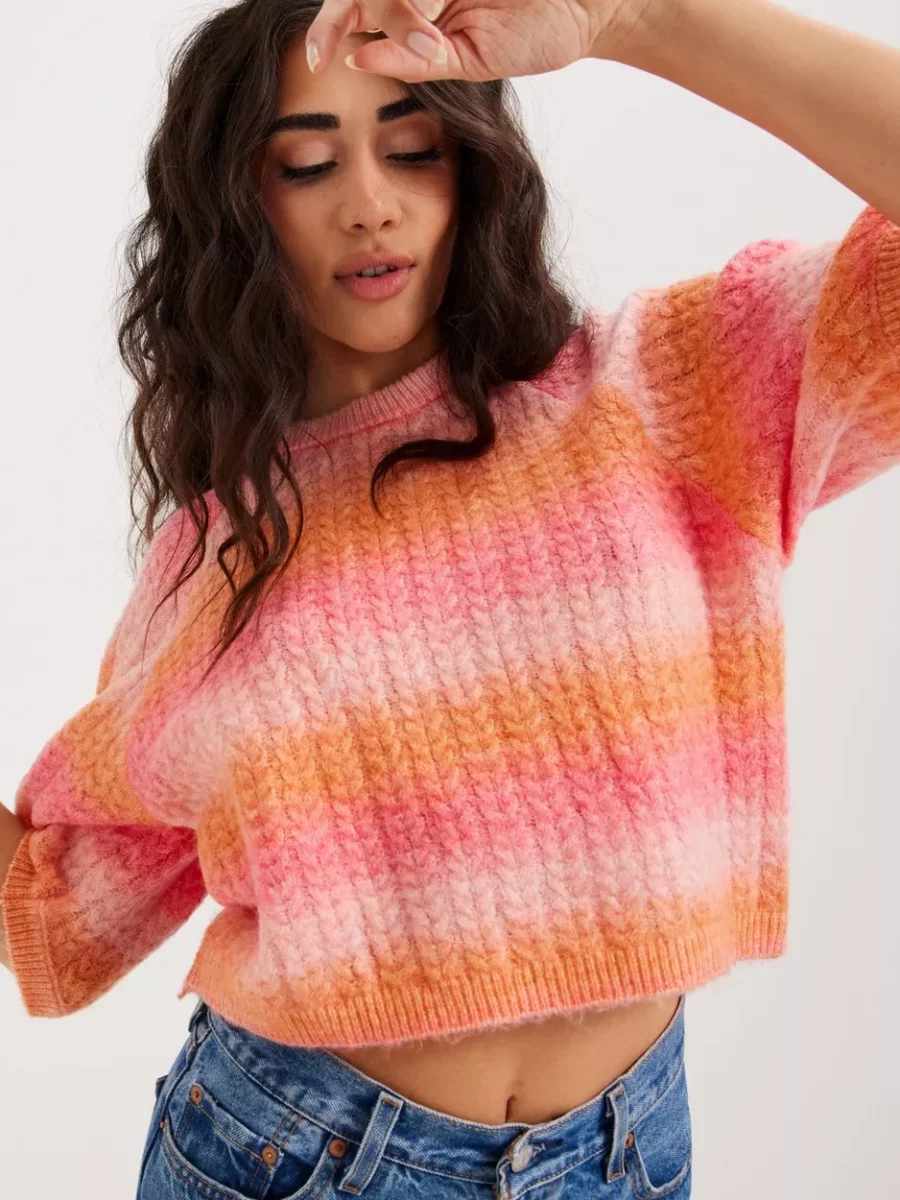 Pieces Pink Ladies Knitted Sweater - Nelly GOOFASH