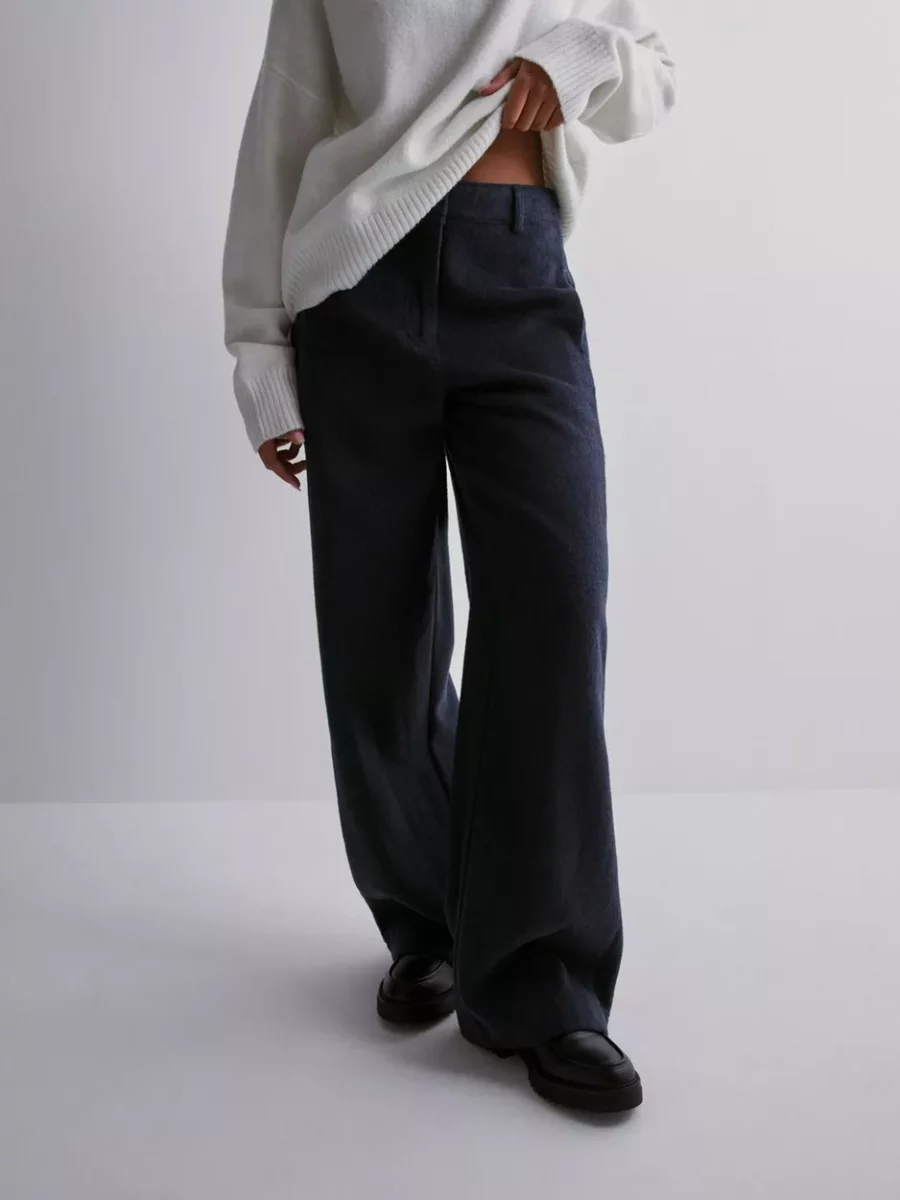 Pieces Women Trousers Blue by Nelly GOOFASH