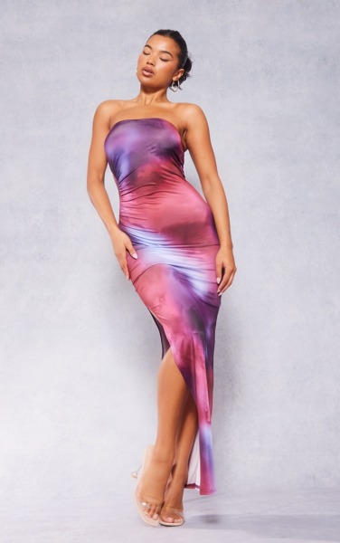PrettyLittleThing - Bandeau Maxi Dress in Purple - Woman GOOFASH