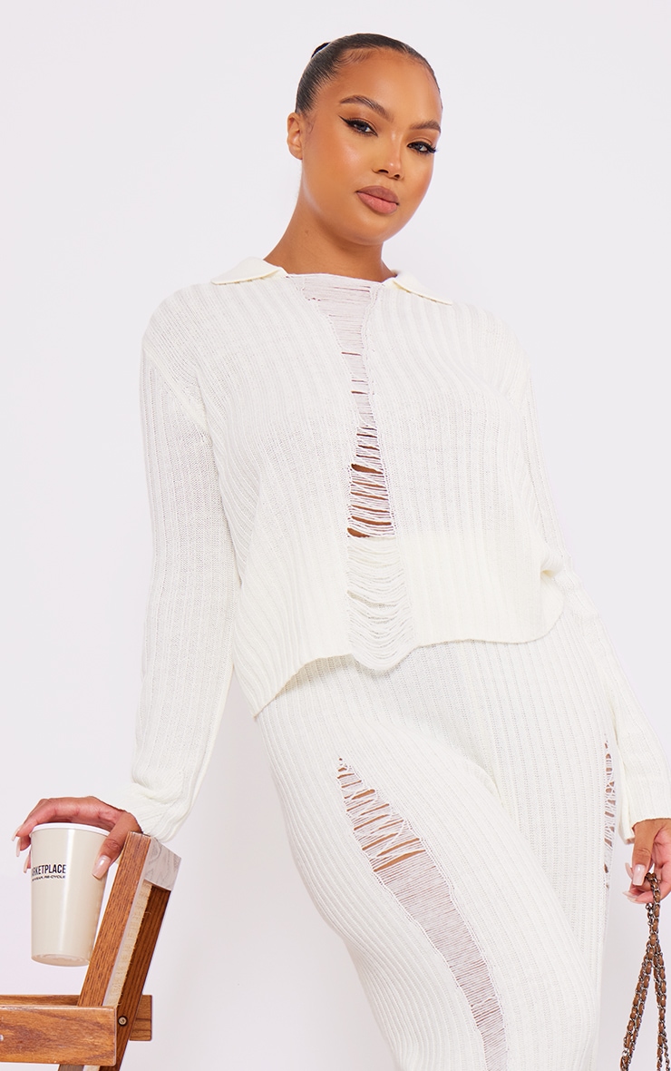 PrettyLittleThing - Cream - Women's Sweater GOOFASH