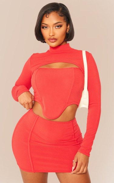PrettyLittleThing - Crop Top Red for Women GOOFASH