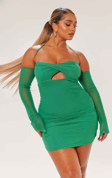 PrettyLittleThing - Green - Bodycon Dress GOOFASH