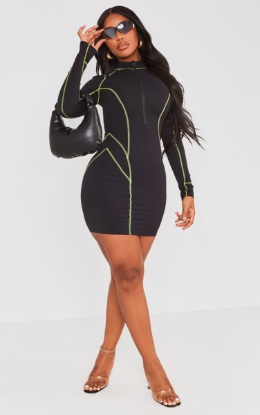 PrettyLittleThing - Ladies Black Bodycon Dress GOOFASH