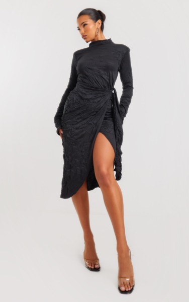 PrettyLittleThing - Ladies Midi Dress in Black GOOFASH