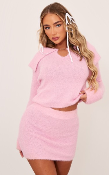 PrettyLittleThing Lady Pink Long Sleeve Top GOOFASH