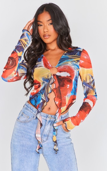 PrettyLittleThing Lady Red Crop Top GOOFASH
