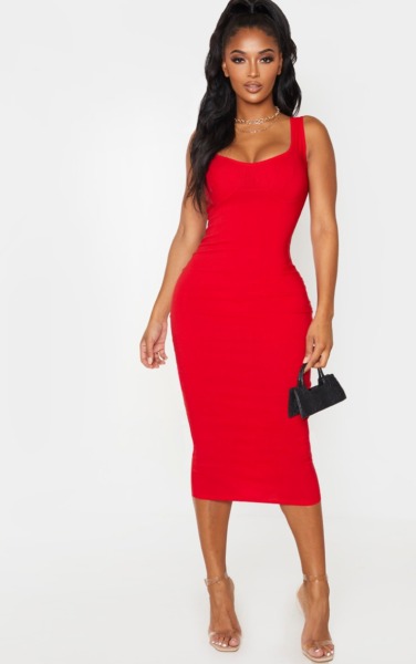 PrettyLittleThing Midi Dress Red for Woman GOOFASH