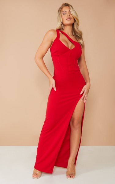 PrettyLittleThing Red Women's Maxi Dress GOOFASH