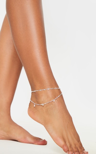 PrettyLittleThing Silver Woman Anklets GOOFASH