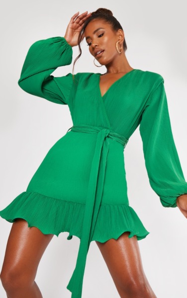 PrettyLittleThing - Woman Bodycon Dress Green GOOFASH