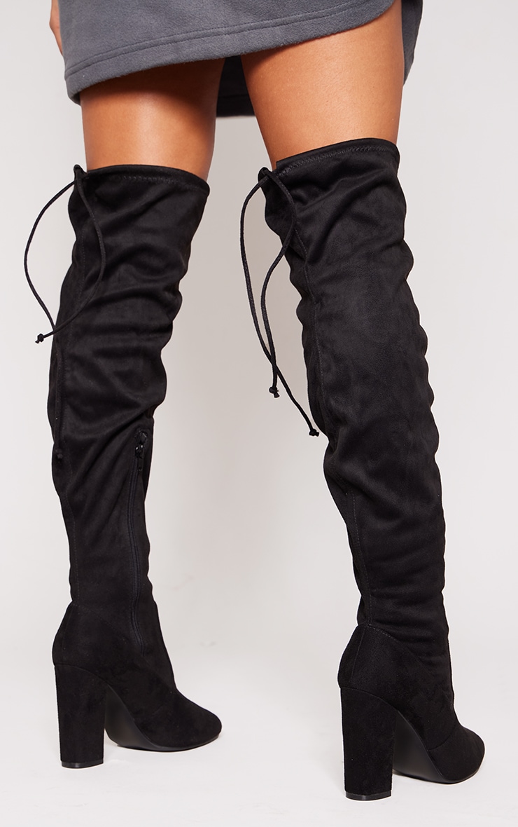 PrettyLittleThing Women Black Overknee Boots GOOFASH
