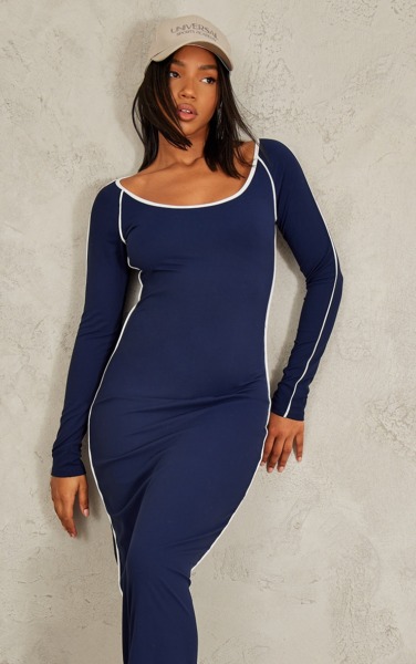 PrettyLittleThing Women Blue Maxi Dress GOOFASH