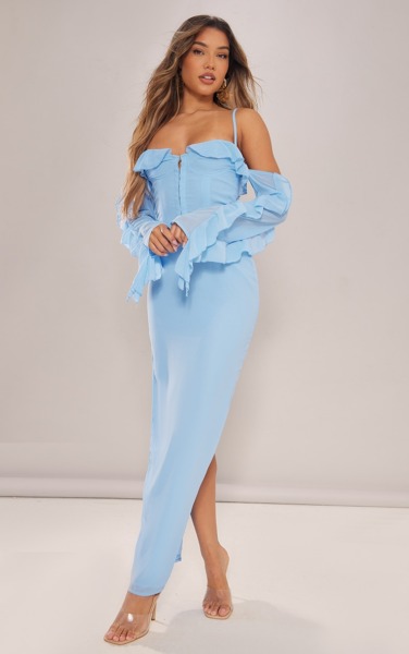 PrettyLittleThing - Women Maxi Dress in Blue GOOFASH