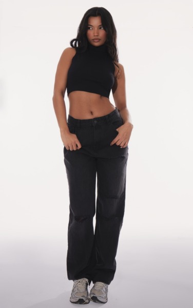 PrettyLittleThing - Womens Jeans in Black GOOFASH