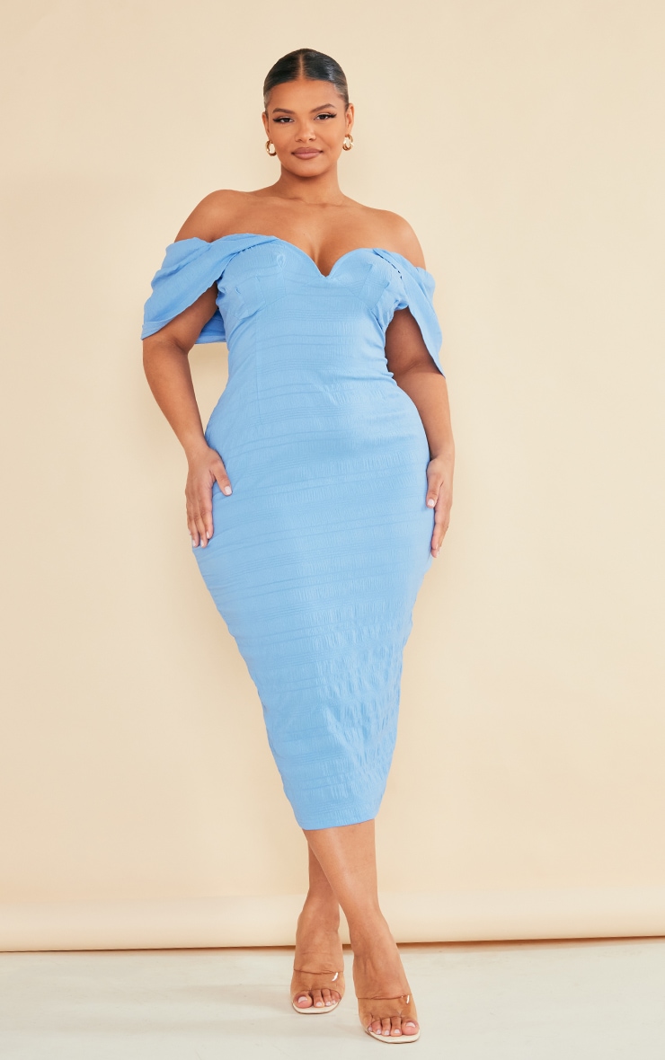 PrettyLittleThing - Women's Midi Dress Blue GOOFASH