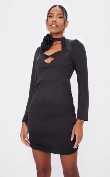 PrettyLittleThing - Womens Mini Dress - Black GOOFASH