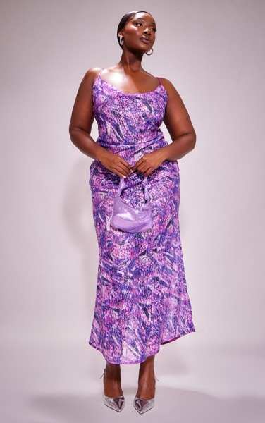 PrettyLittleThing Womens Purple Maxi Dress GOOFASH