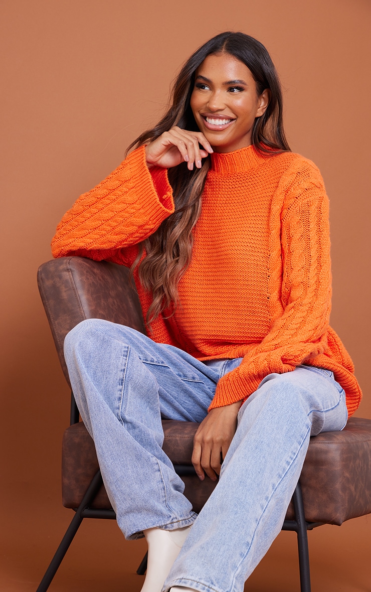 PrettyLittleThing - Womens Sweater Orange GOOFASH